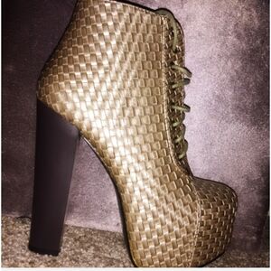 Brand New No Box..Stylish Metallic Platform Ankle Boots